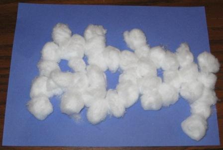 preschool arts and crafts cotton ball name